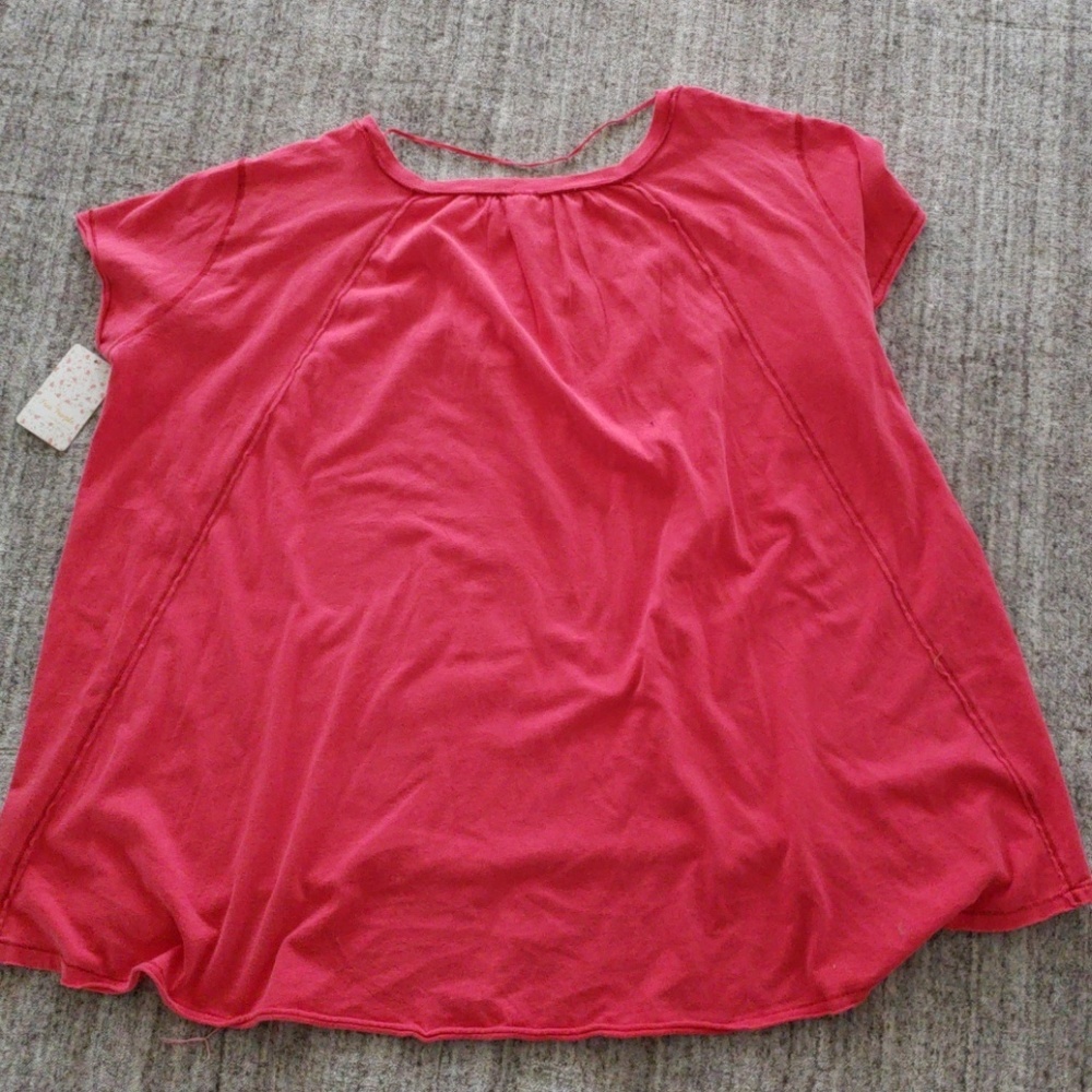 Free People High Low Oversized Tee NWT - Picture 3 of 3